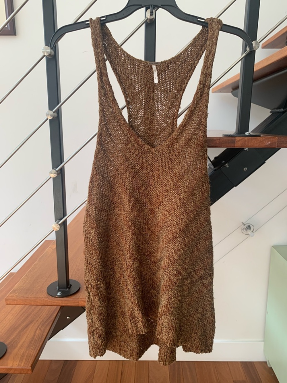 Free People Backless Knit Tank Dress in Brown